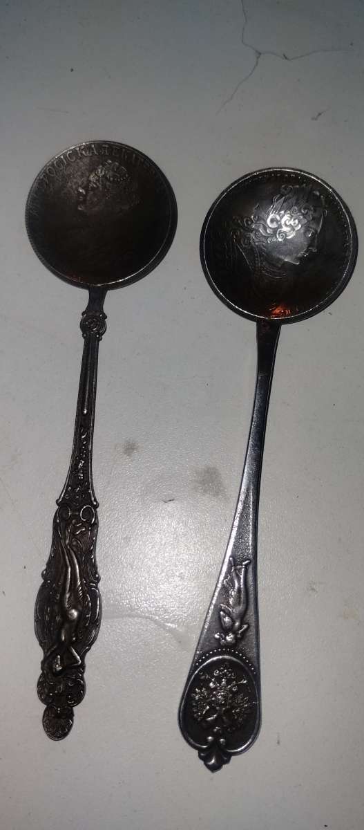1820 silver coin spoons