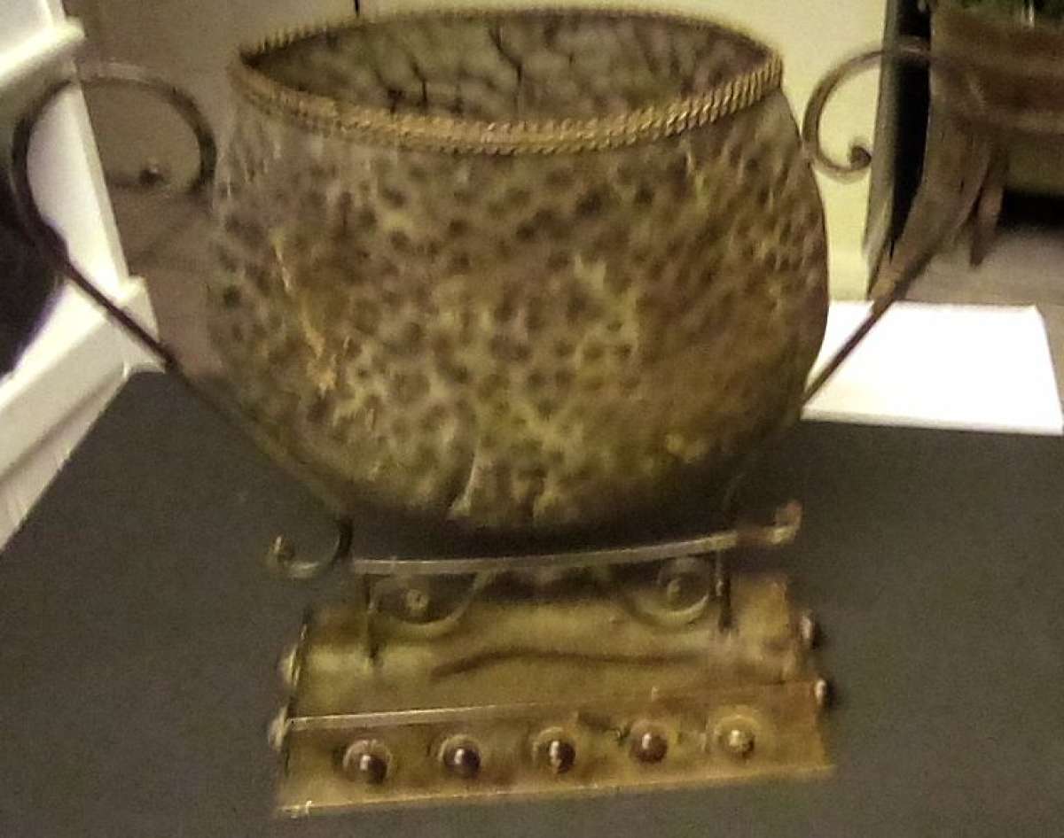 big metal bronze vase maybe its antique
