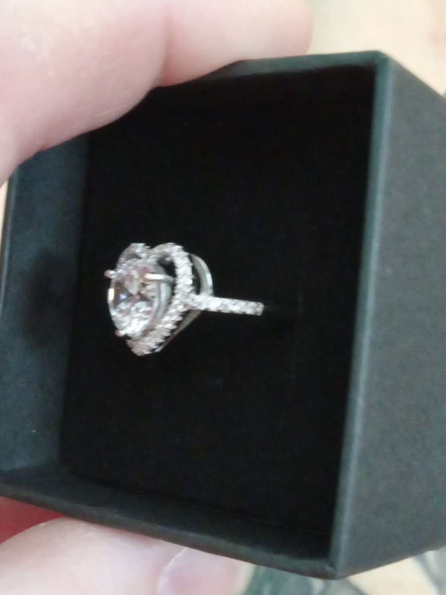 Sterling silver heart promise ring
