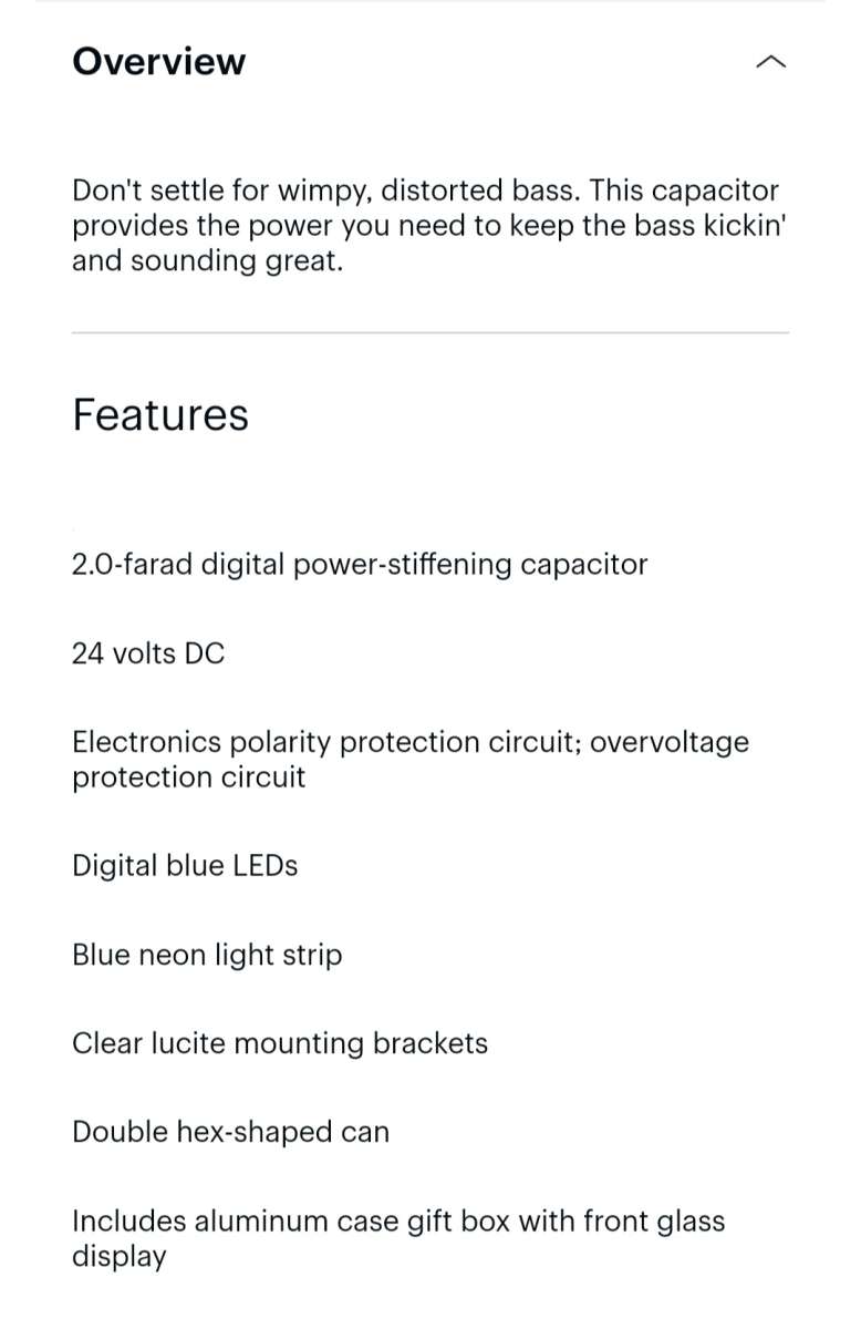 Power Acoustik Neon Digital 20 Farad Capacitor