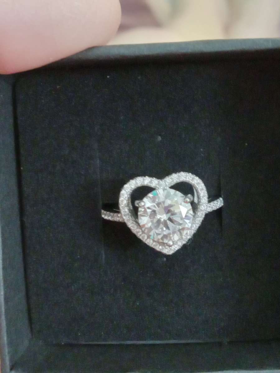 Sterling silver heart promise ring