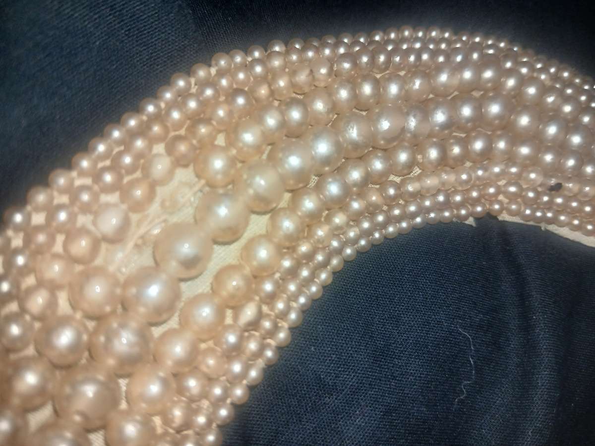 vintage pearl beaded collar necklace