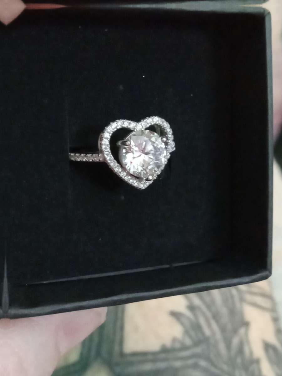Sterling silver heart promise ring