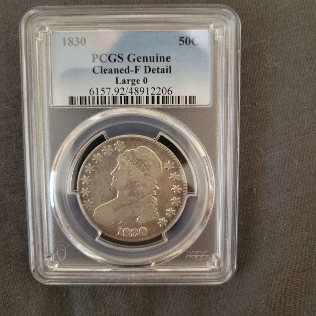 1830 large 0 capped bust half dollar