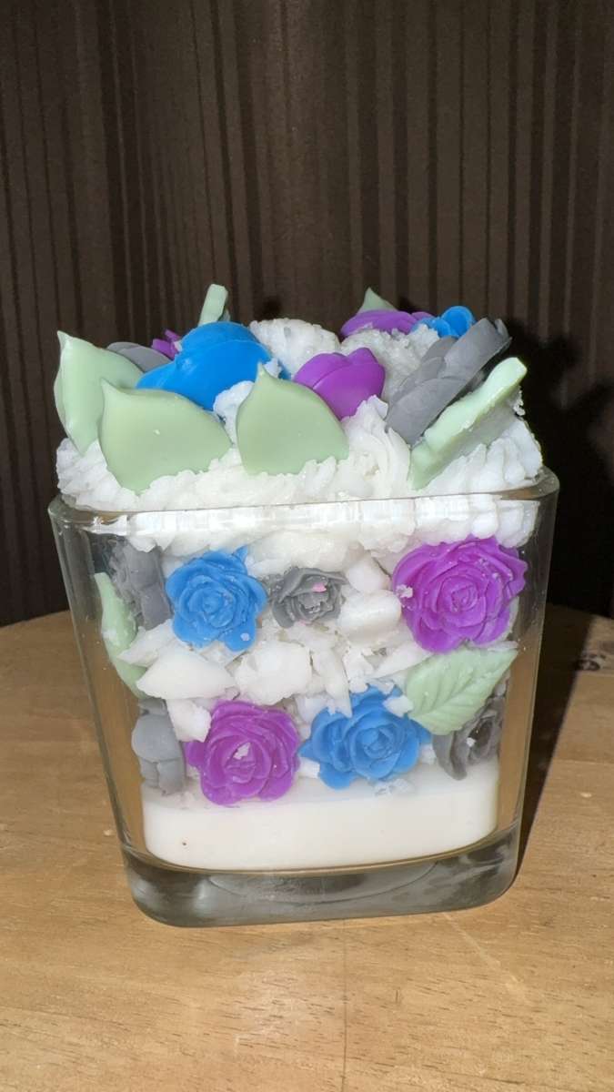 handmade floral candle