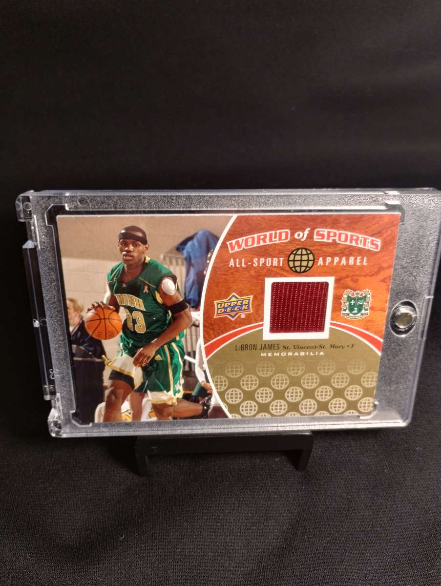 RC LeBron James UD RC High School Jersey Swatch Game Used