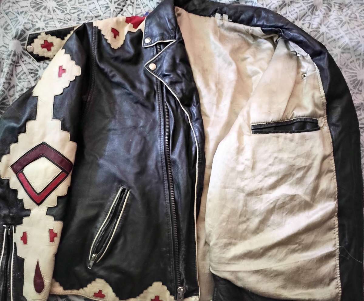 vintage 80s leather motorcycle jacket
