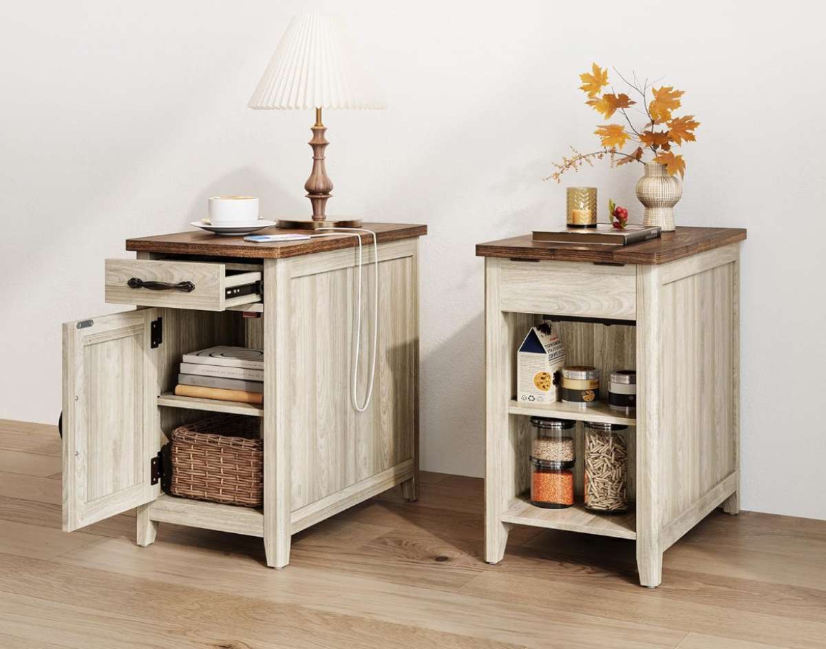 beige nightstand