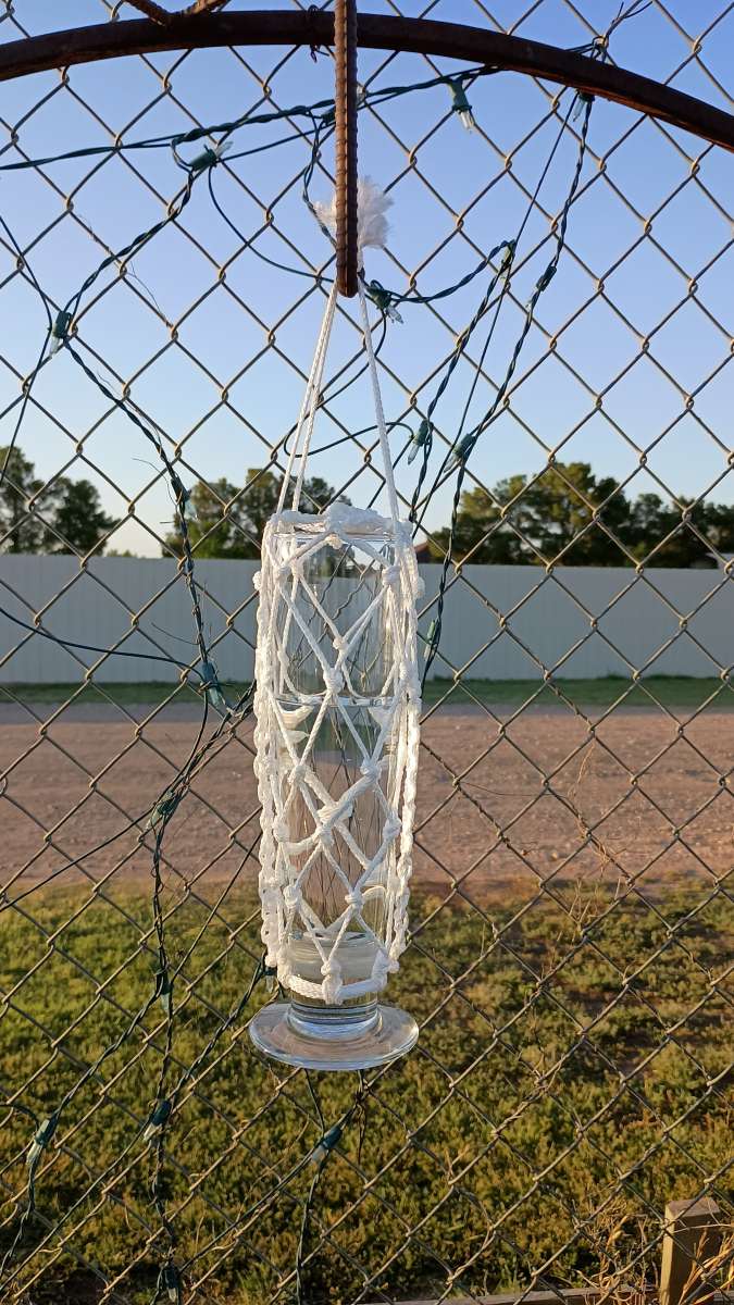 hanging macrame vases