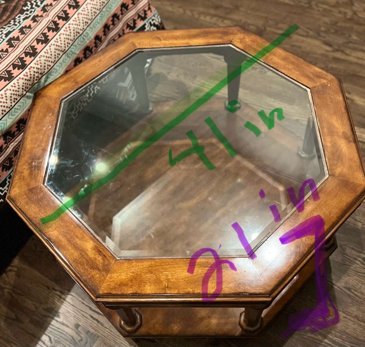 Elegant Wooden Octagon Shaped Coffee Table