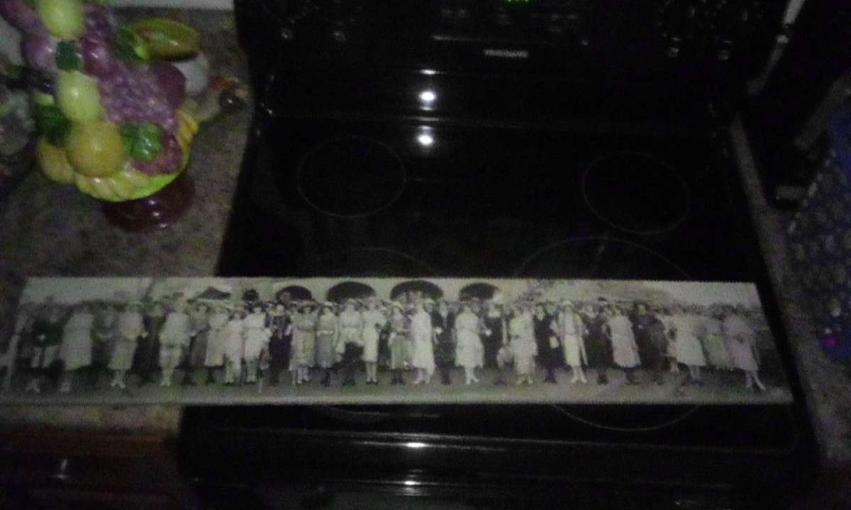 Longwood photo 1920s  ladies out front of train station