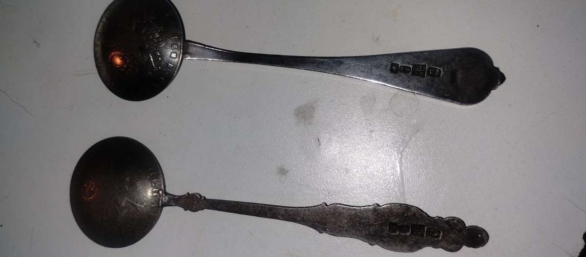 1820 silver coin spoons