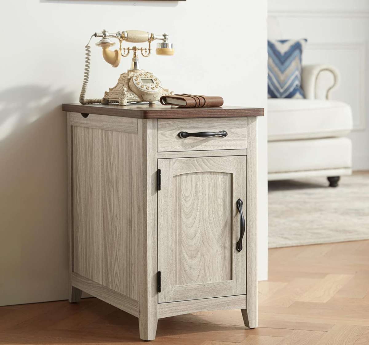 beige nightstand