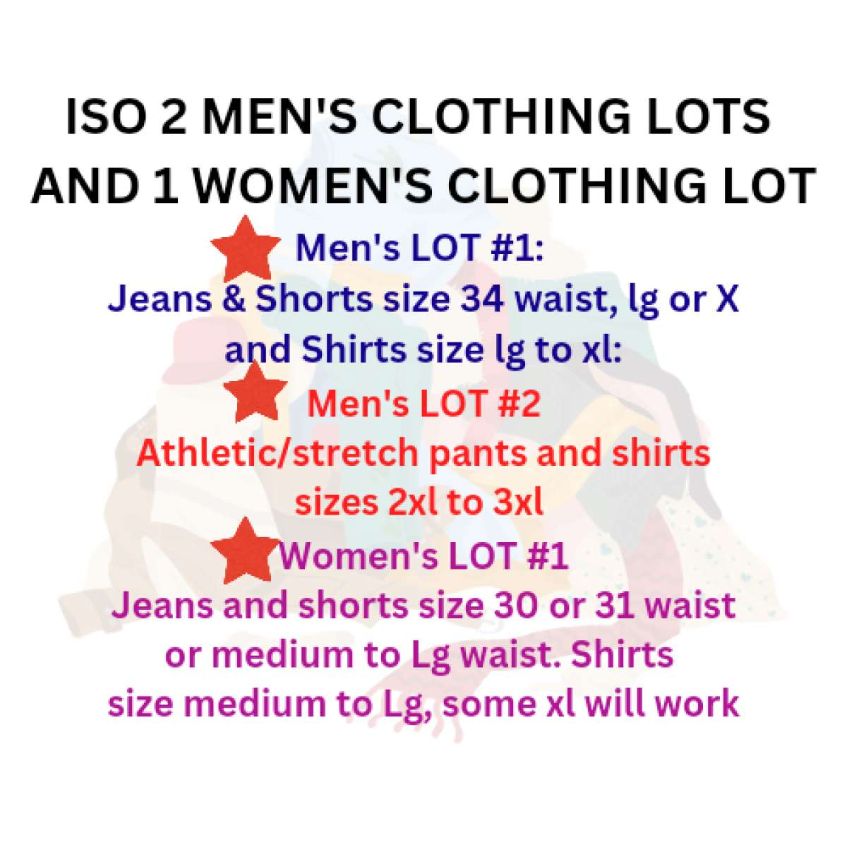 ISO 3 clothing bundles