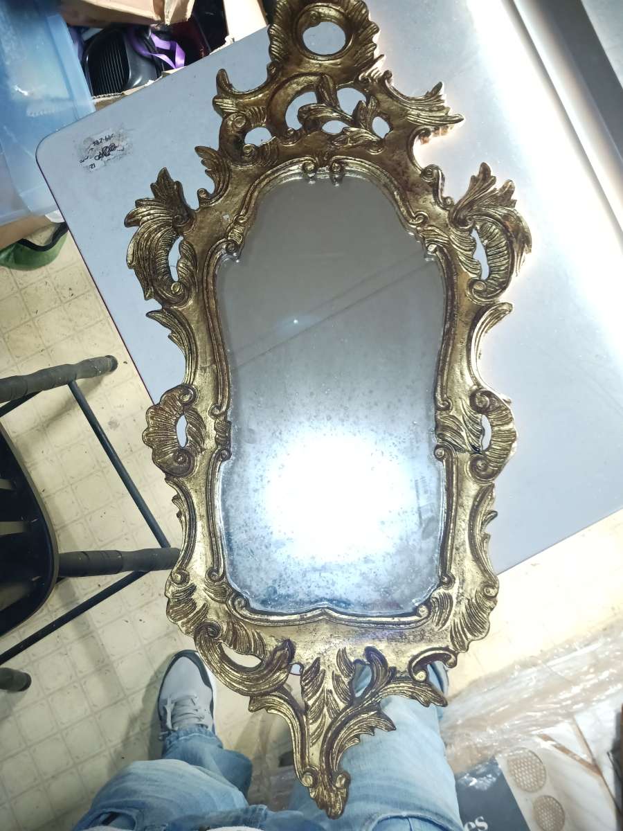 glit hand carved  antique mirror