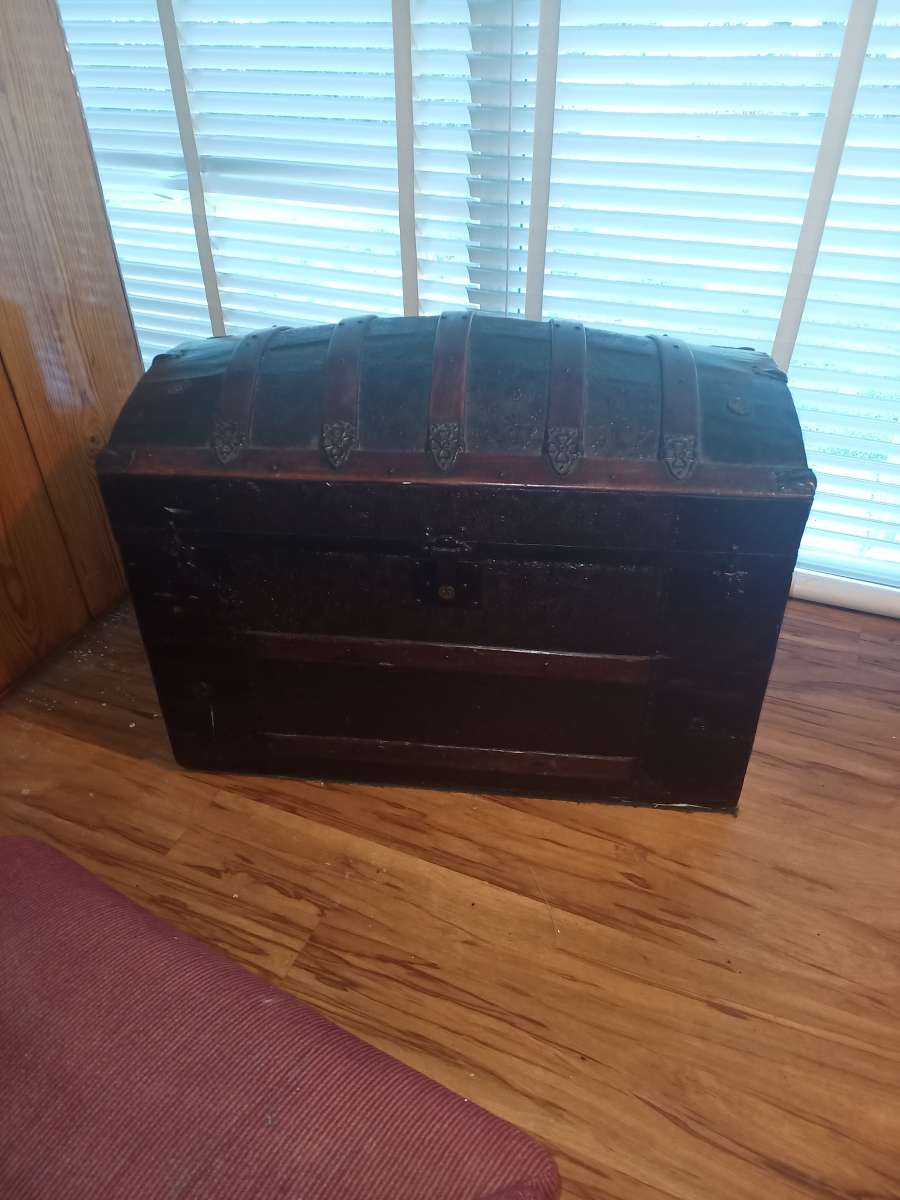 19th Century Camelback Steamer Trunk