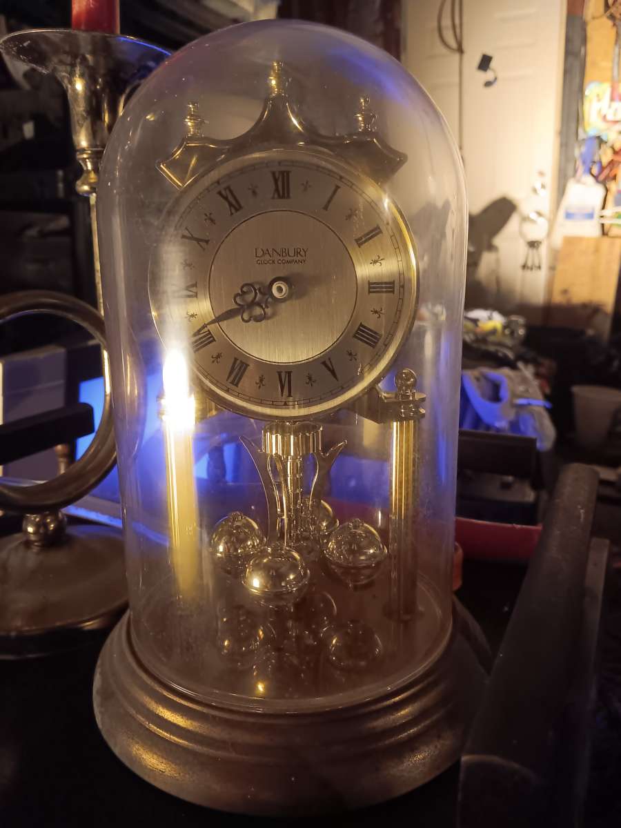 Danbury Clock Company Germany Anniversary Clock Glass Dome B