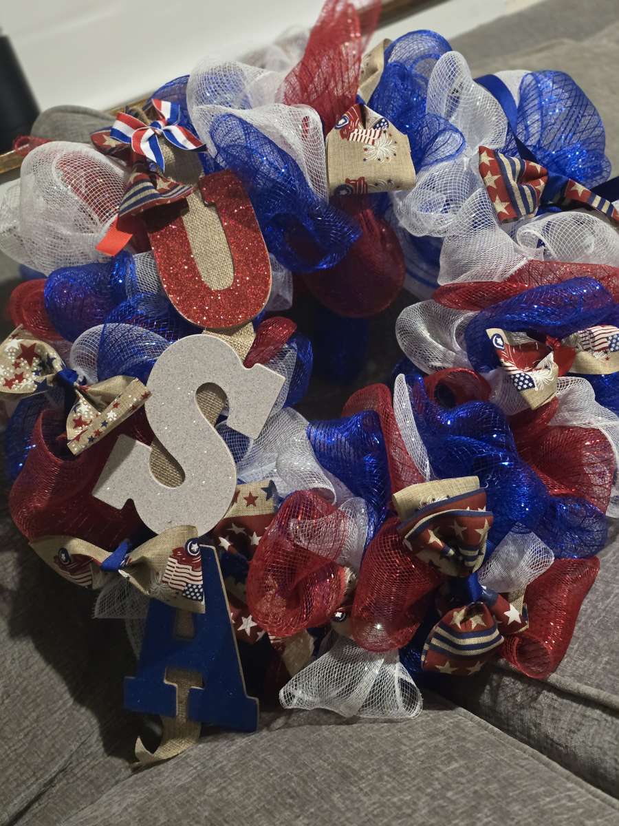 4th of julydoor wreath USA