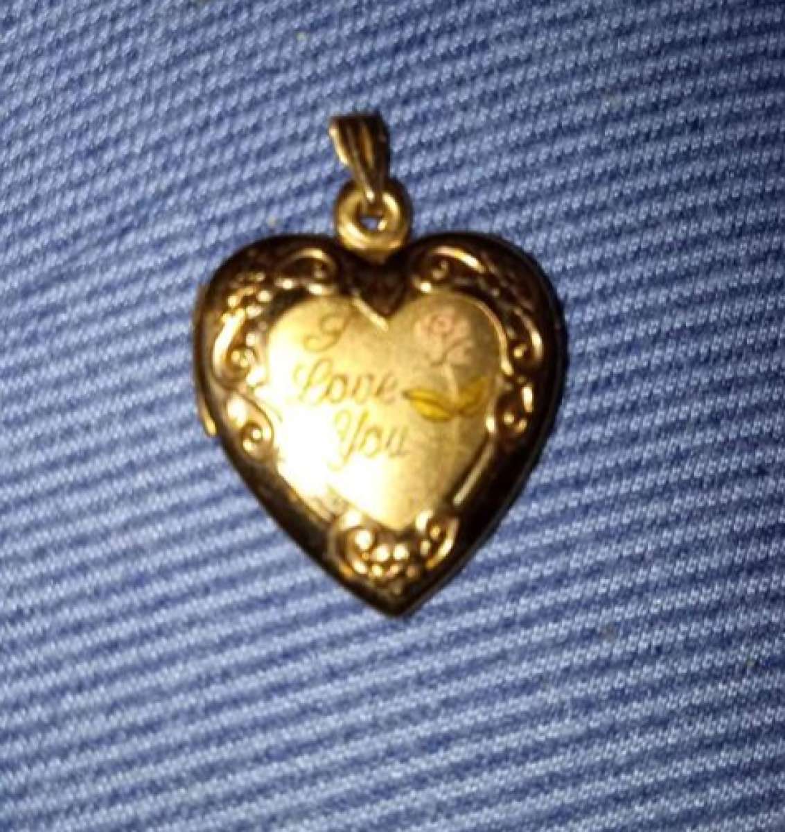 14k gold and rose tone I Love You locket