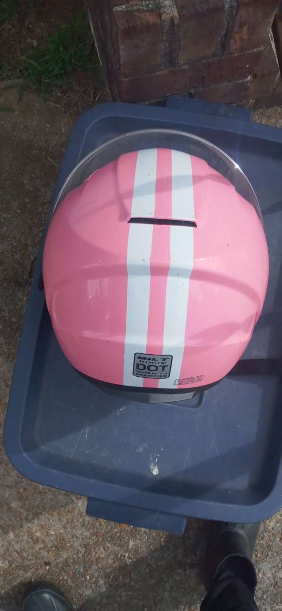 DOT pink motorcycle helmet