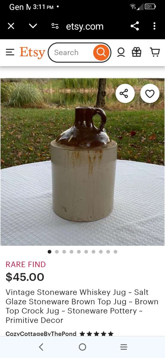 vintage rare stoneware 5 gallon jug