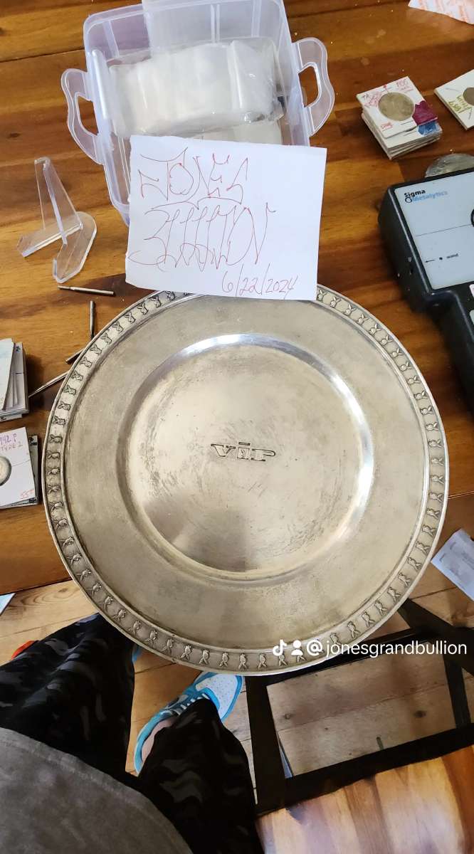 2lbs sterling silver late 60s early 70s playboy  plate