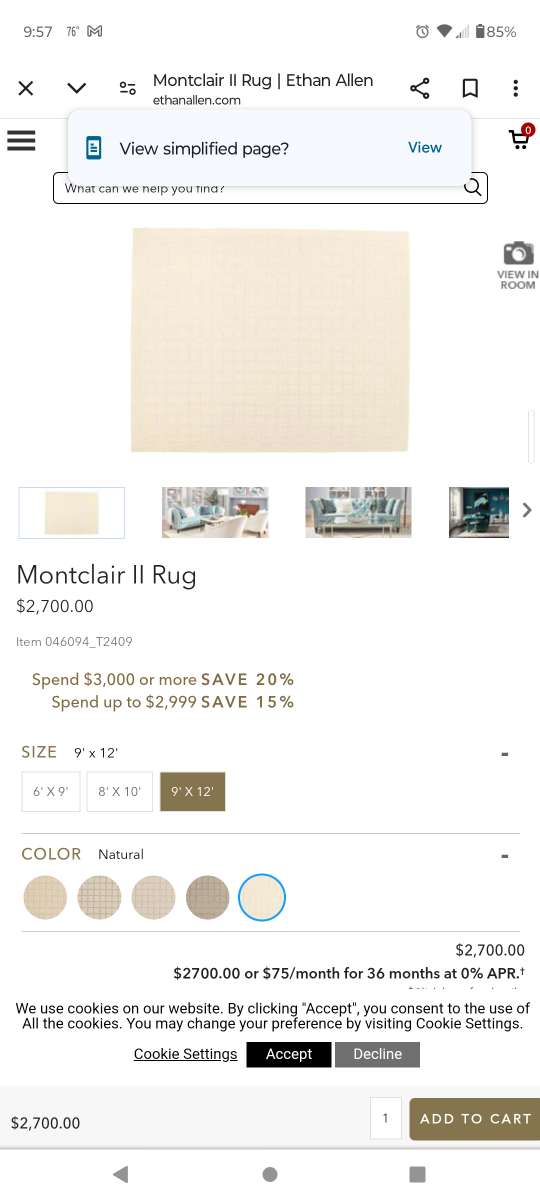 Ethan Allen Montclair Rug