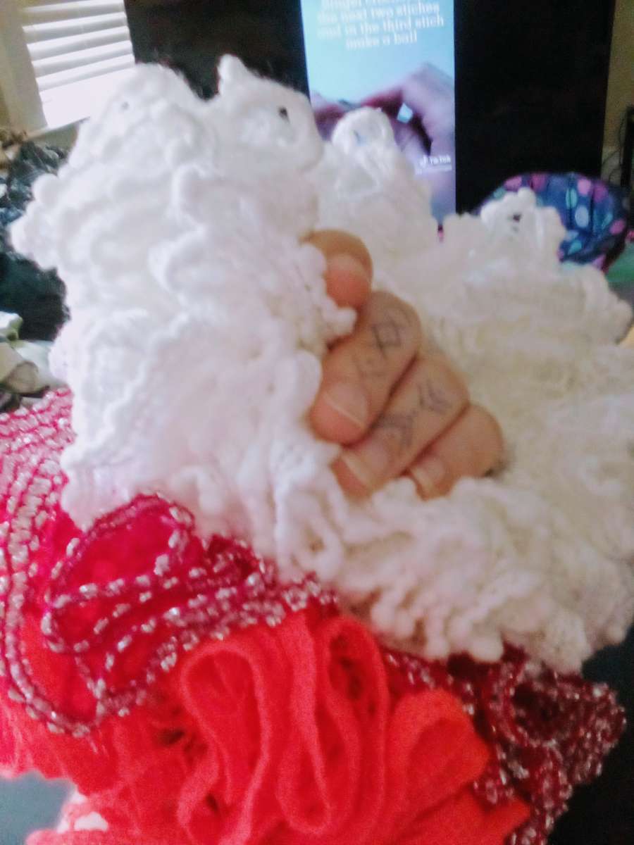 jumbo White plush scrunchie