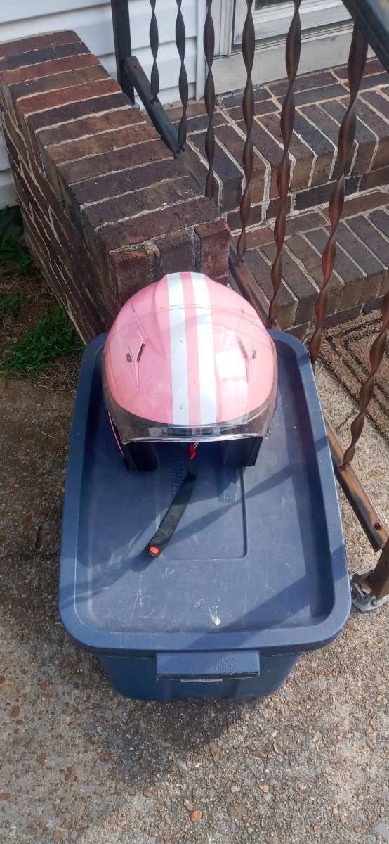 DOT pink motorcycle helmet