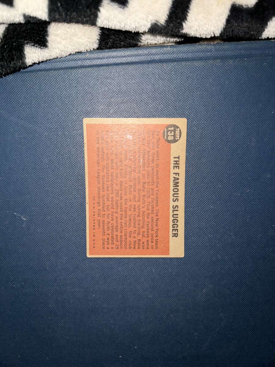 1962 The Famous Slugger Baseball Card Topps 138