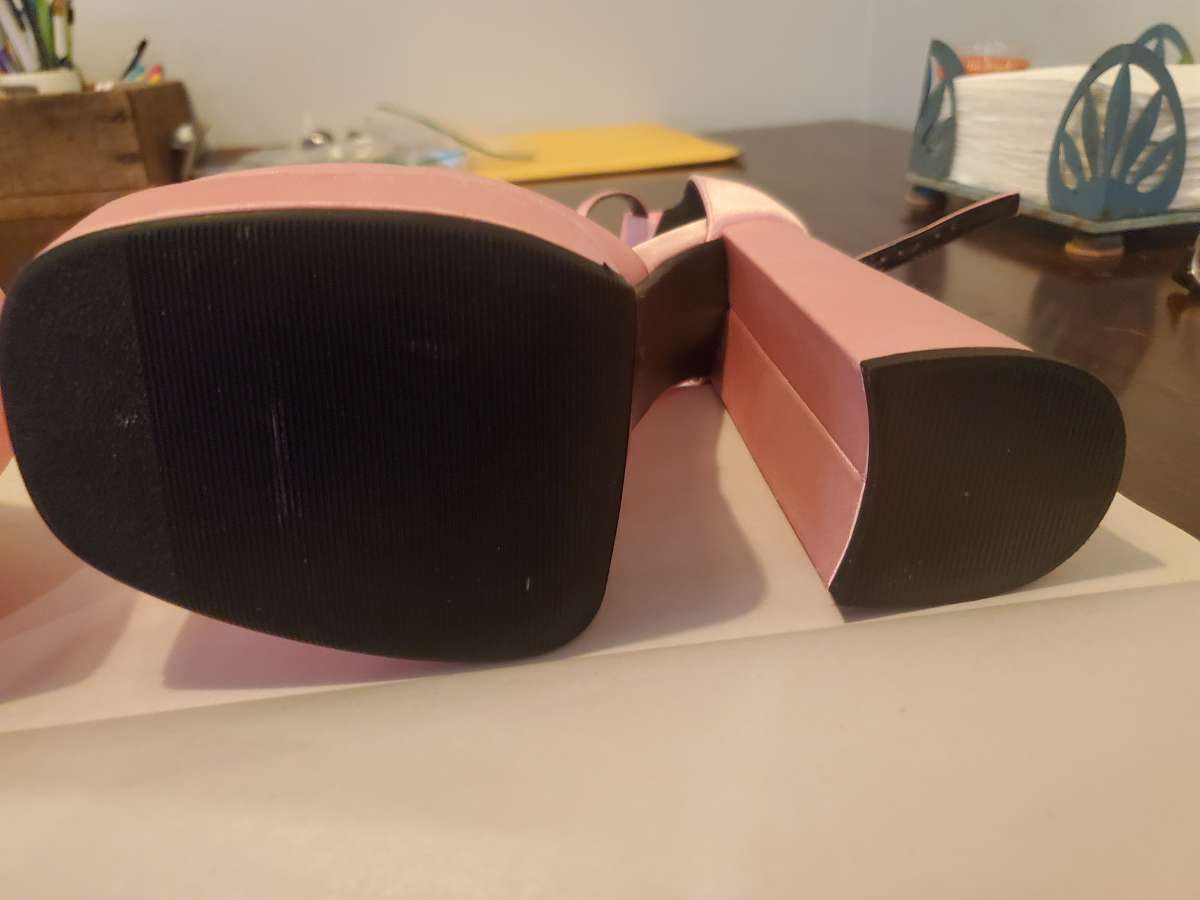 Pink stacked heels size 5