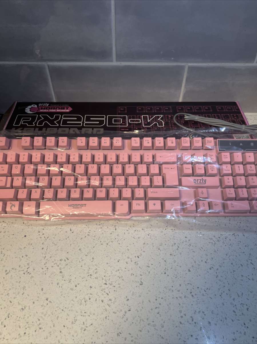 Orzly Hornet RX 250K Pink Gaming Keyboard USB Membrane NEW