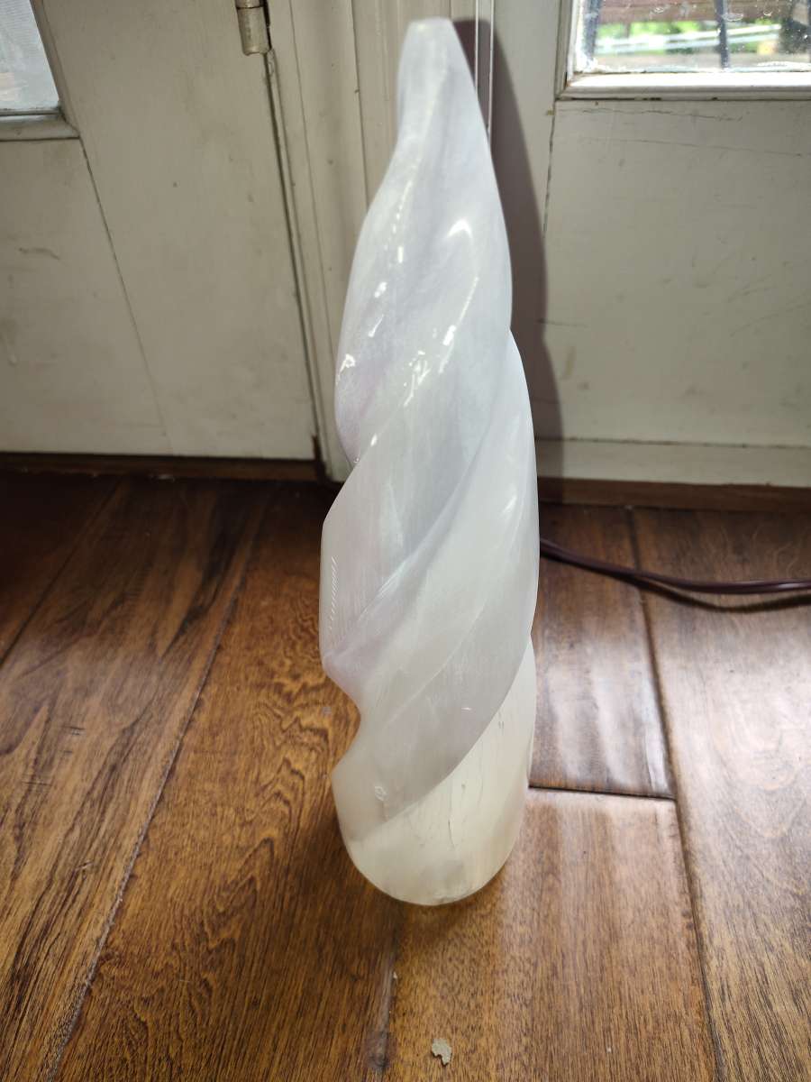 Selenite from Morocco Unicorn Spiral Crystal