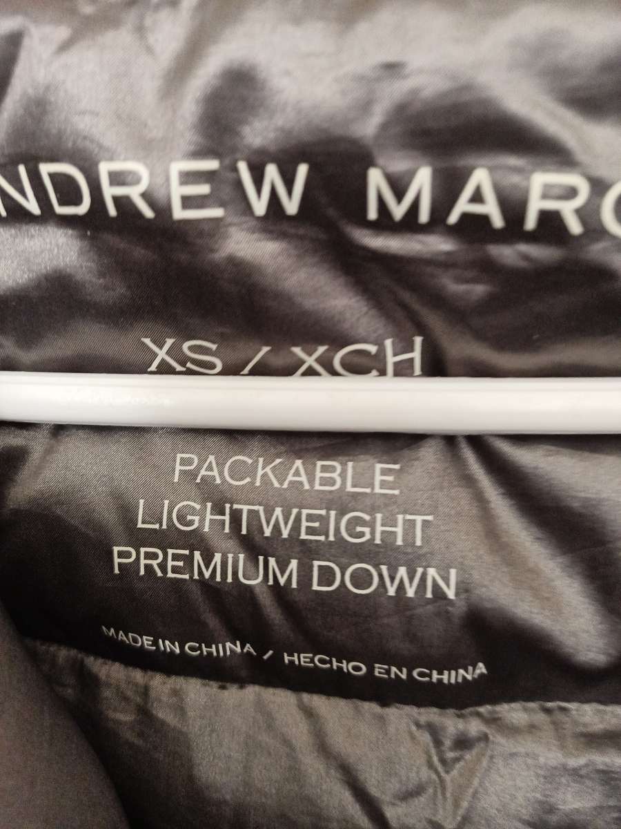 Andrew Marc XS metallic purple puffer