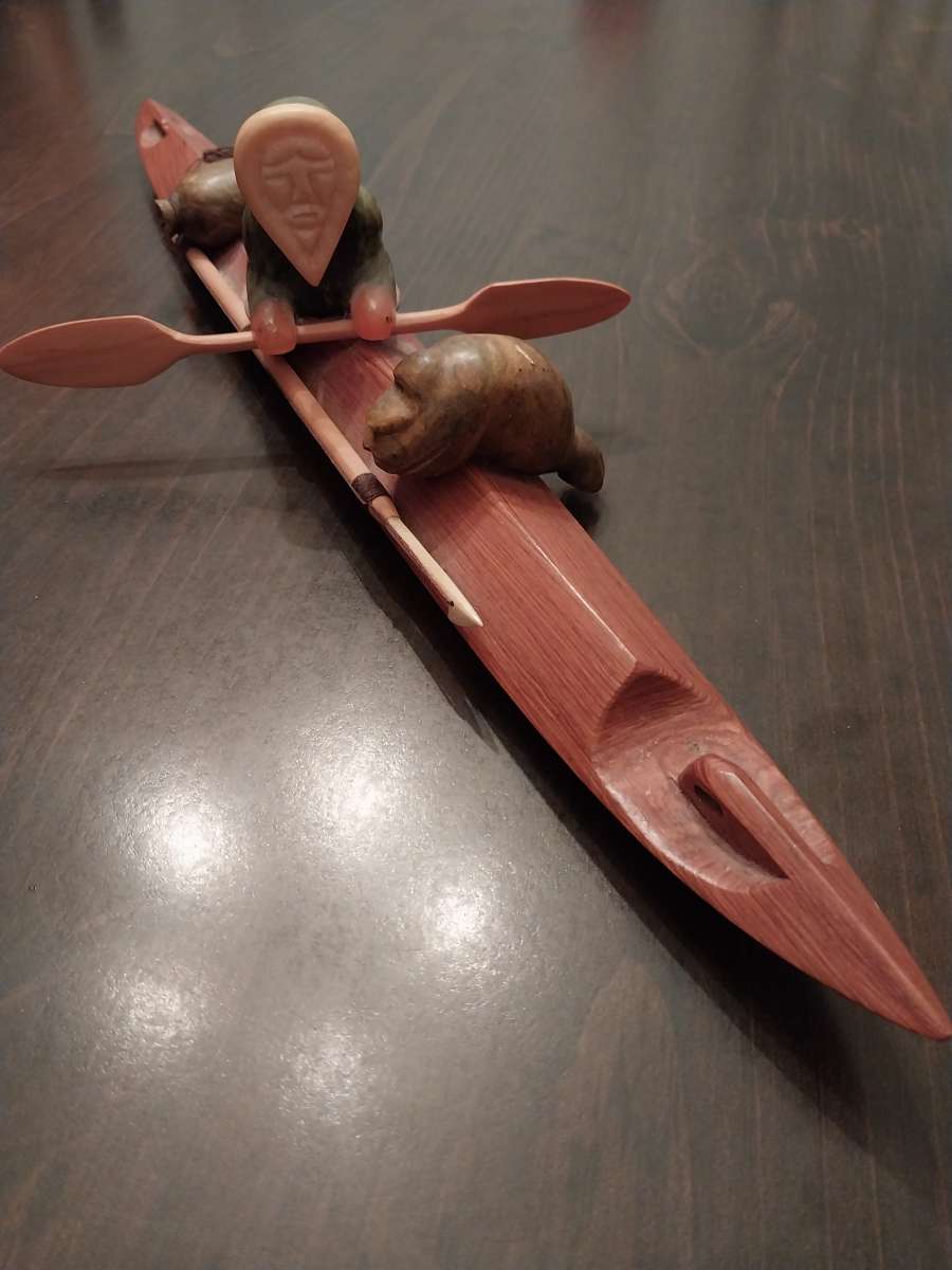 Native Alaskan Artist Carving Stone Wood Robert Johnson