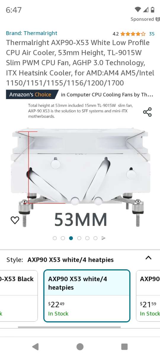 classic low profile CPU cooler