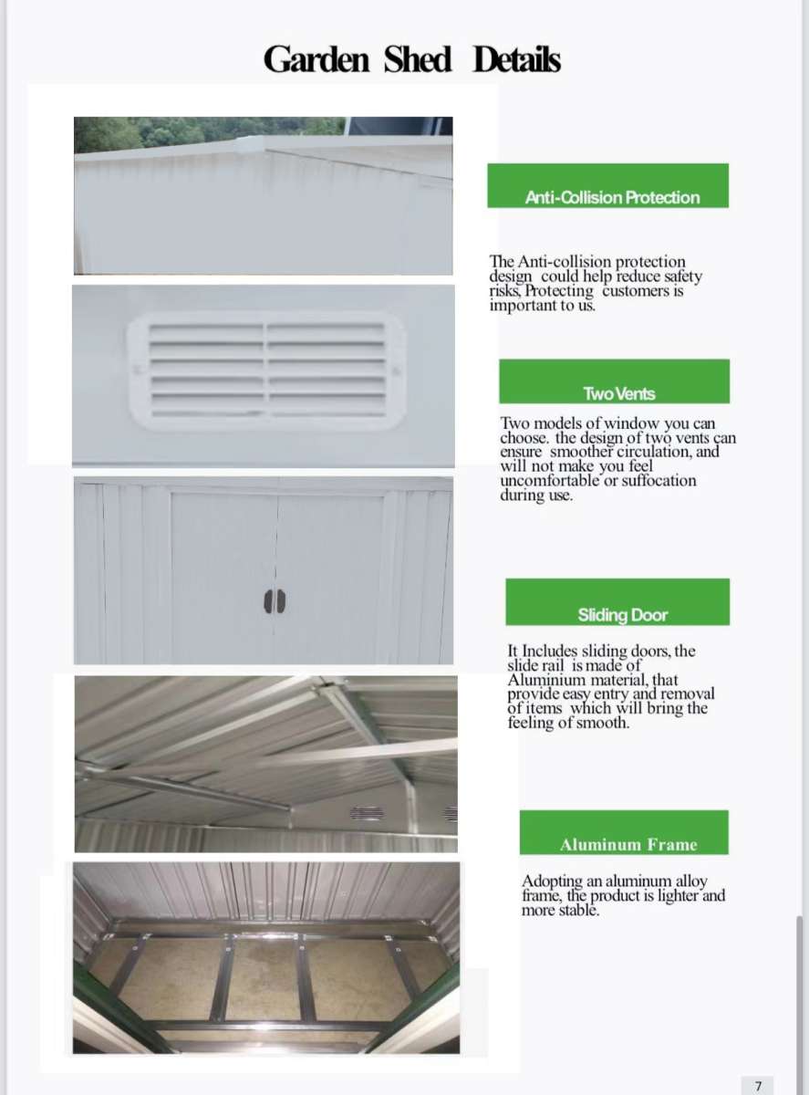 10X8 metal storage shed brand new unopened with base frame a