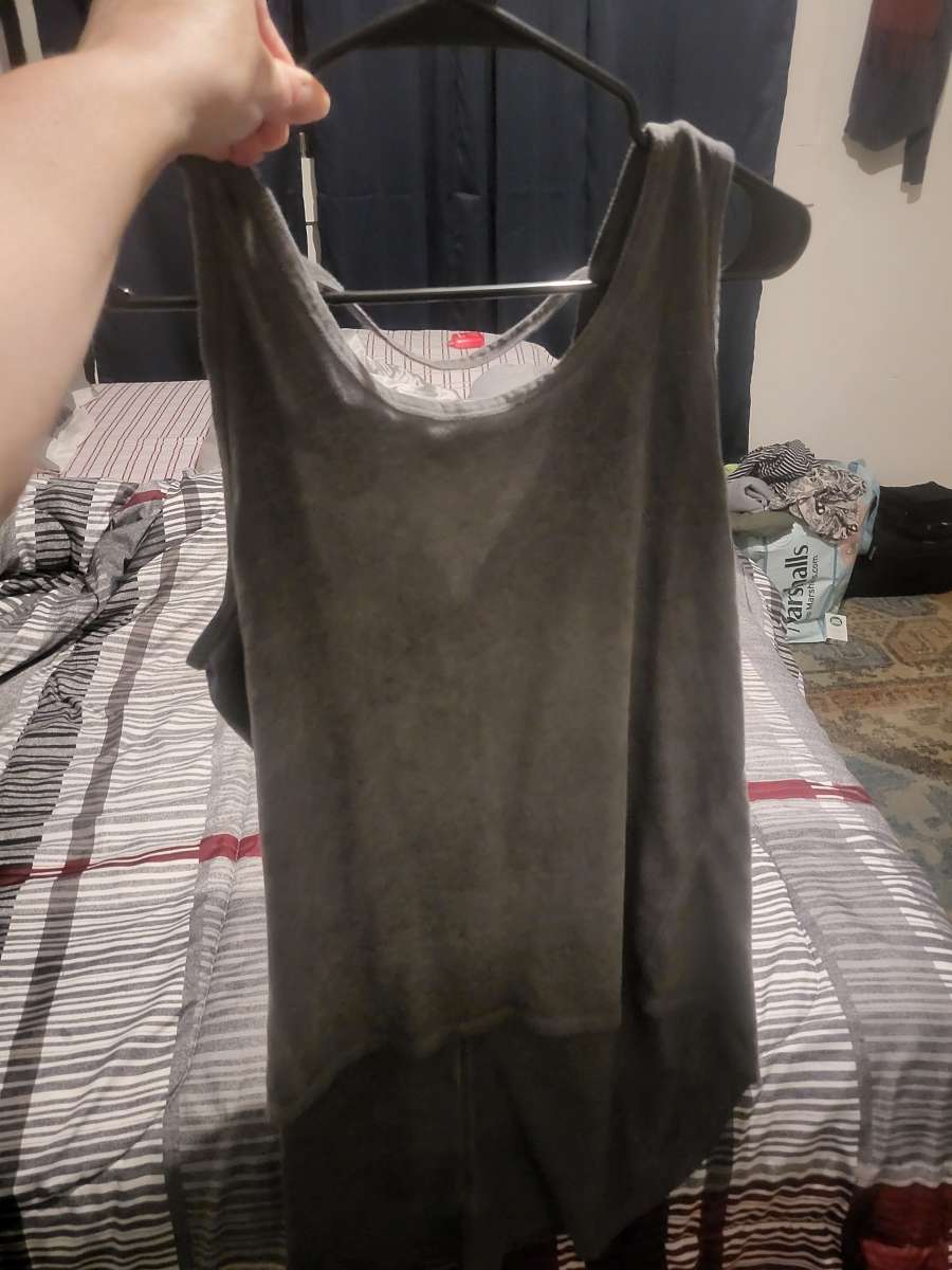 size LG Charcoal Grey Tank Top with light airy fabric
