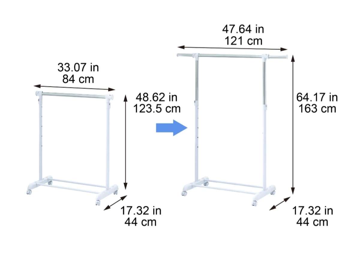 2 White Rolling Racks