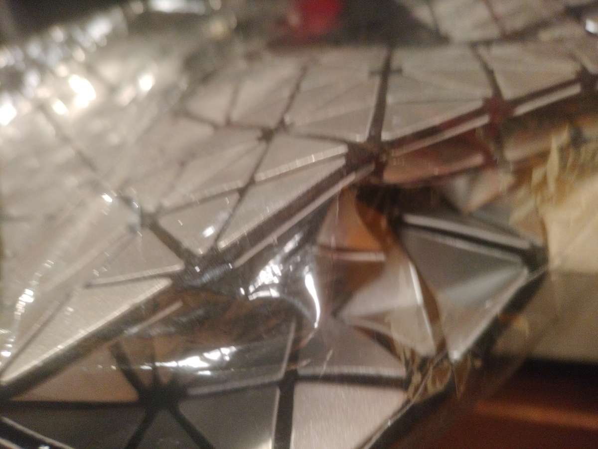 Metallic Studded Geometric Designer Backpack Bag Durable Gla