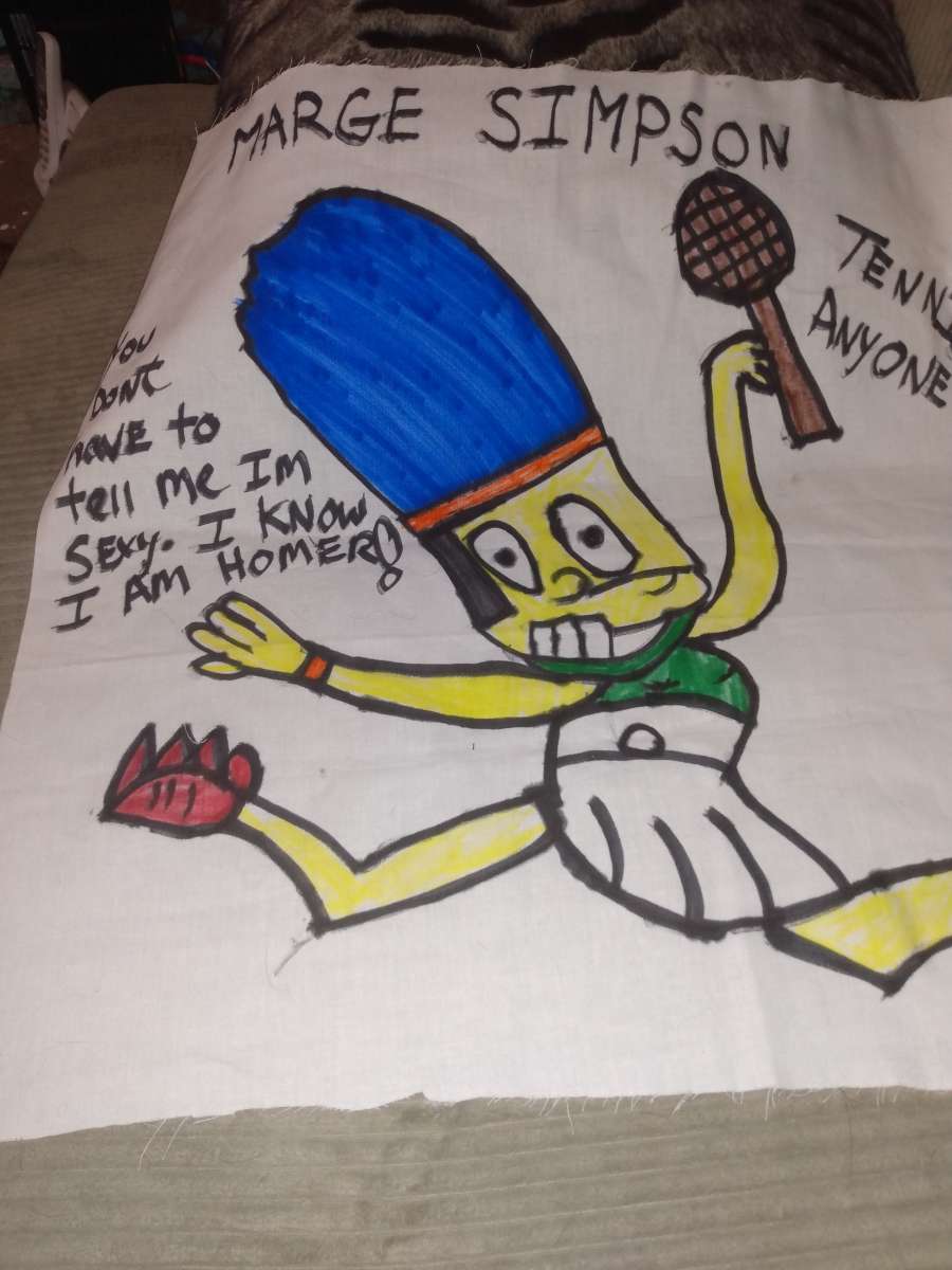 Marge Simpson and dinosaur