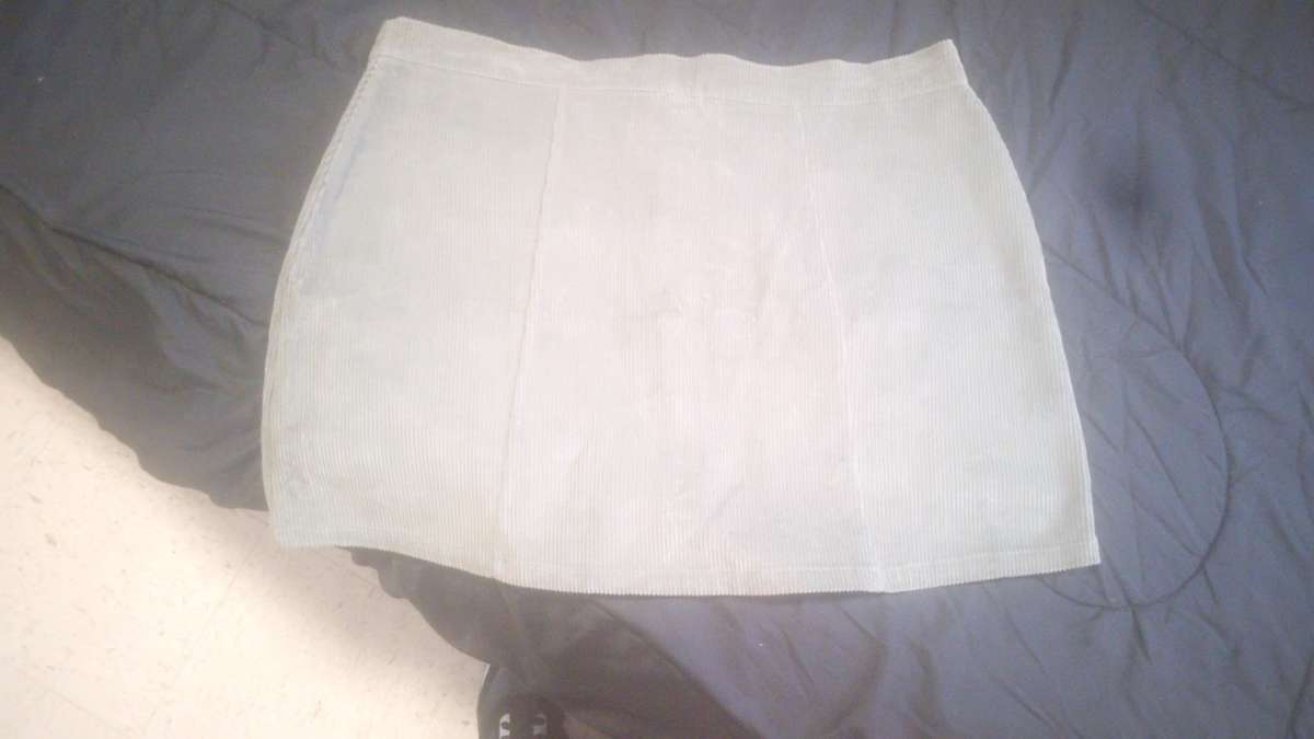 I green corduroy skirt button down the front size extra
