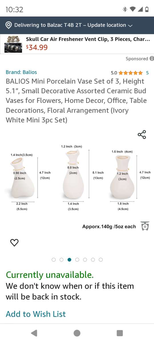 mini porcelain vase set of 3