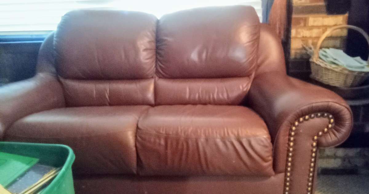 Leather Couch and Loveseat