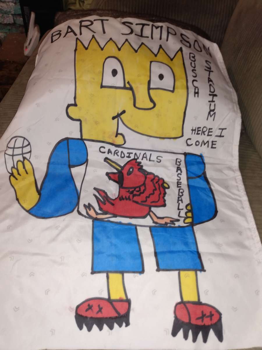 cartoon on pillows and wall hangings