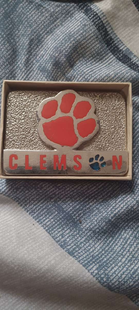 Clemson belt buckle