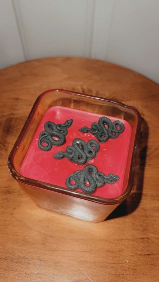 snake themed candle