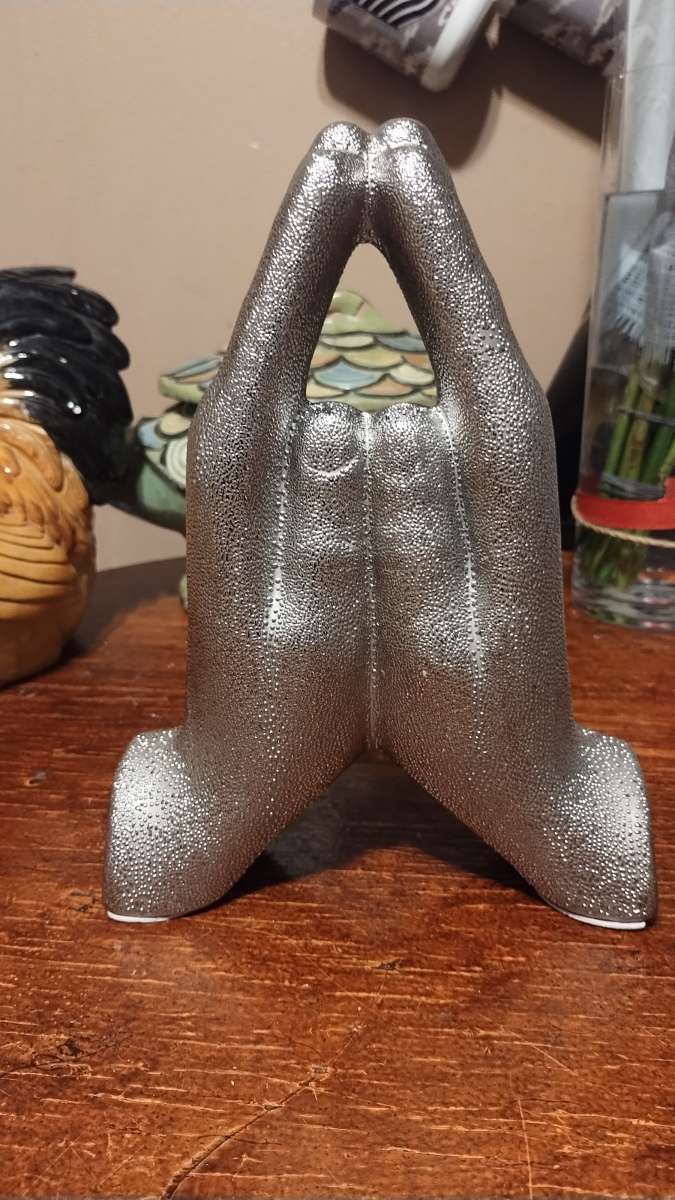 silver praying hands forever elephant