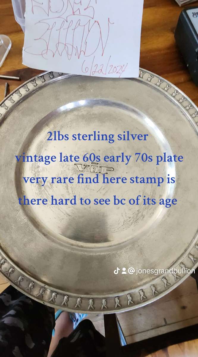 2lbs sterling silver late 60s early 70s playboy  plate