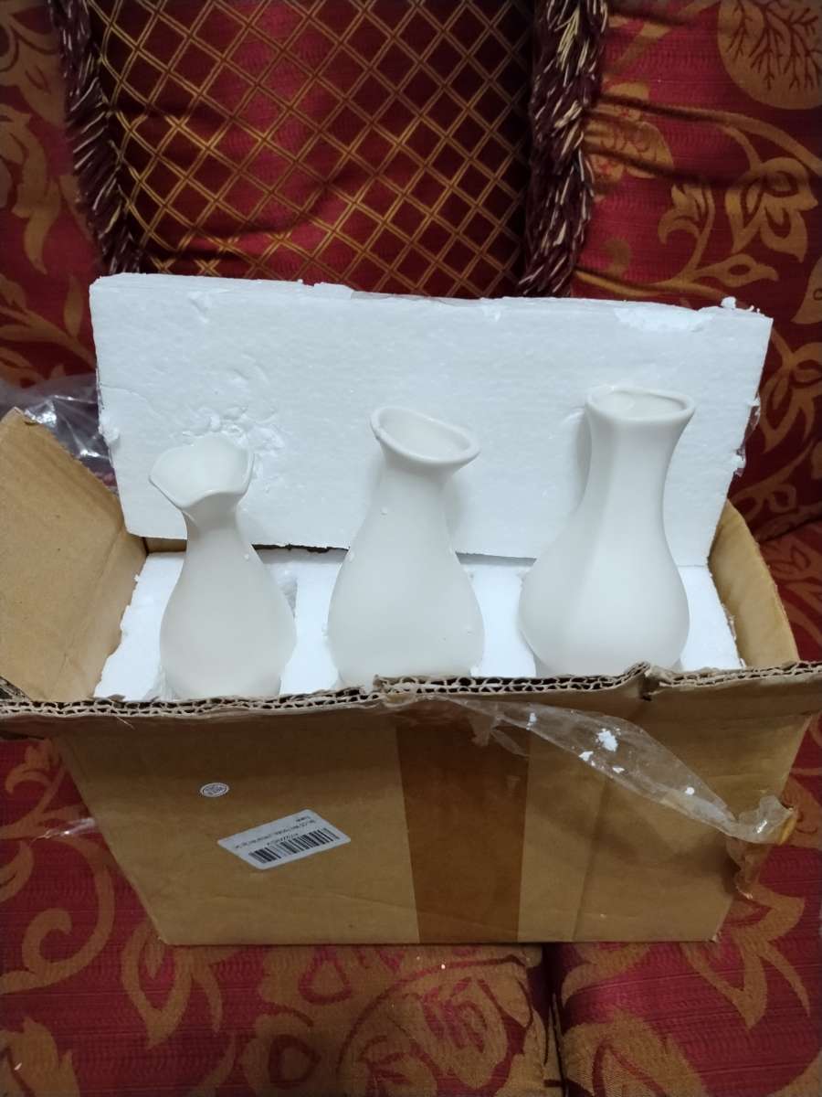 mini porcelain vase set of 3